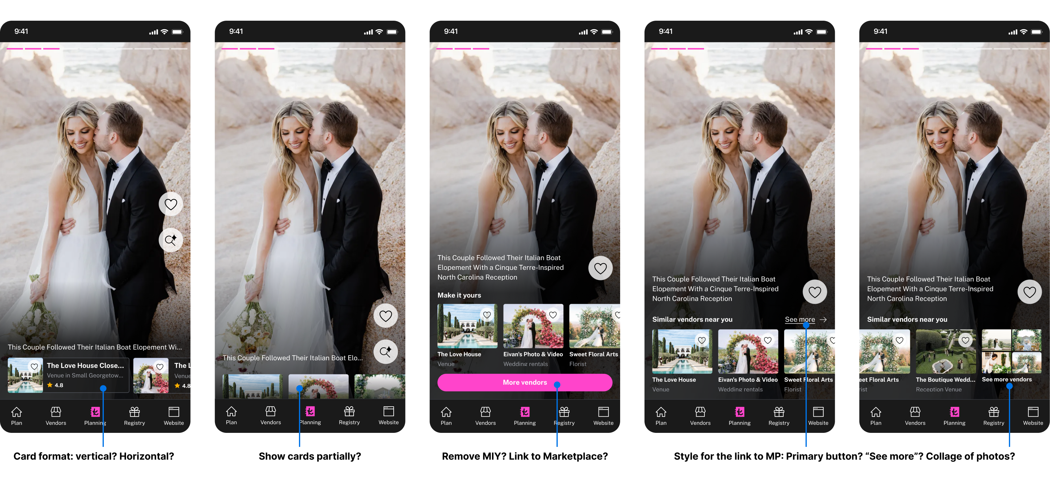 Explorations for On-Feed Vendor Cards